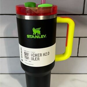 Stanley Black and Neon Quencher H2.0 Tumbler 40oz